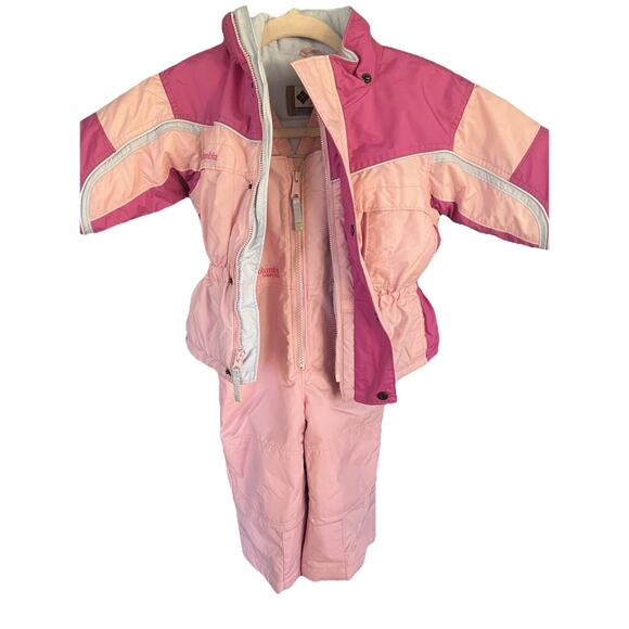 VTG Columbia Vertex Girl 2T Thermal Suit Coat Snow Bibs Overall Jacket Toddler - Picture 2 of 14
